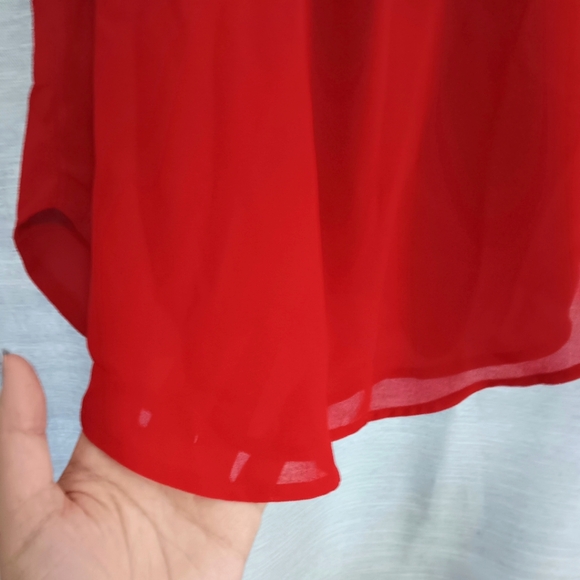 Naked Zebra Sheer Red Sleeveless Blouse Women's Size Medium - Picture 4 of 6